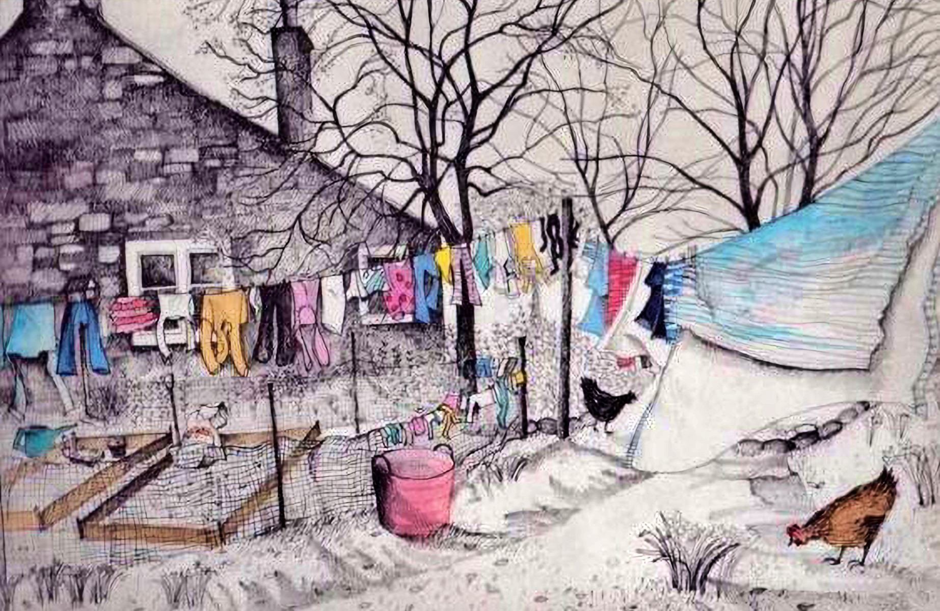 winter house and garden