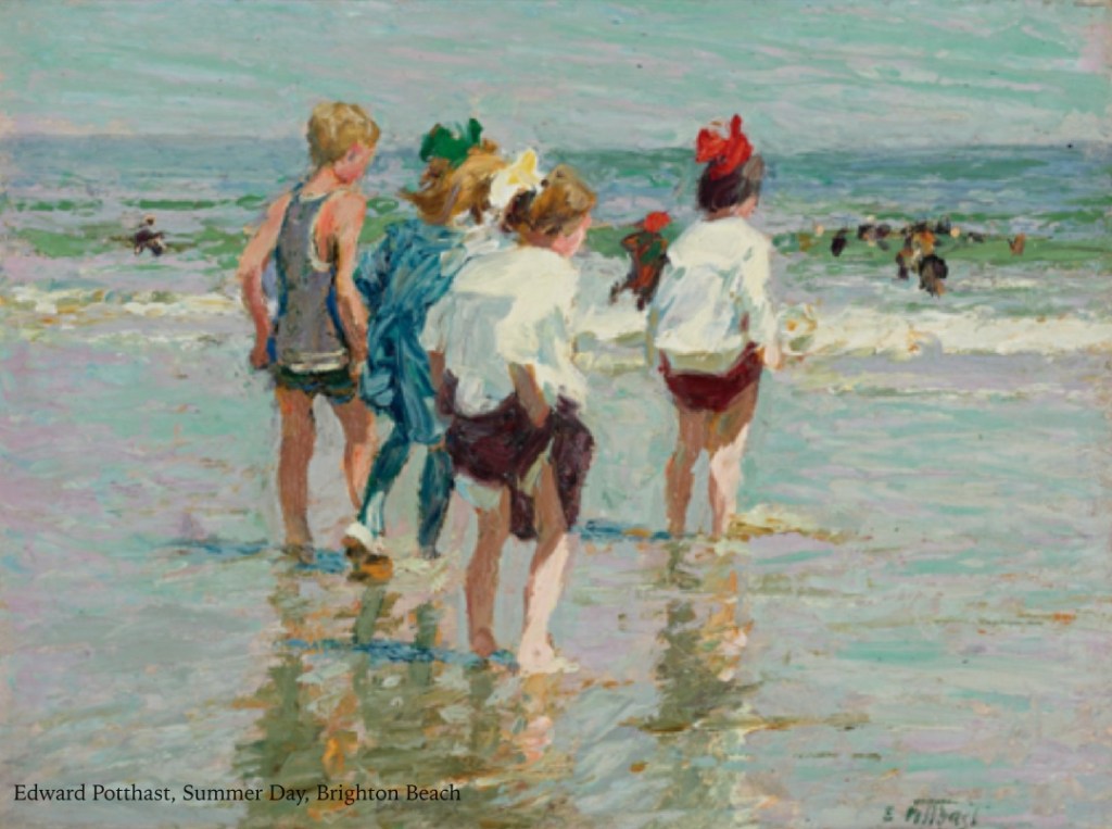 painting of Summer Days on Brighton Beach by Edward Pottiest.