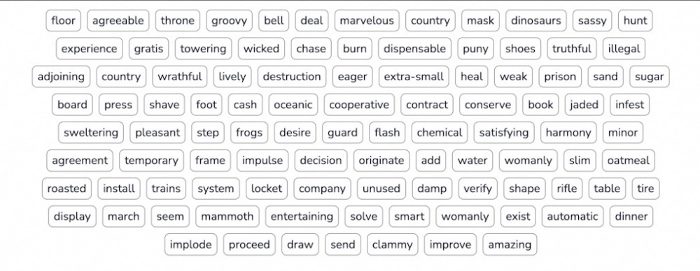 100 words for a writing prompt