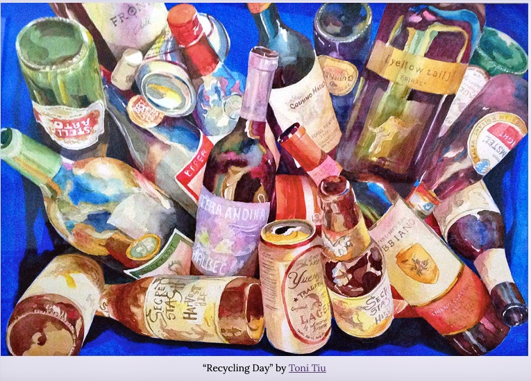 glass bottle and tins for recycling