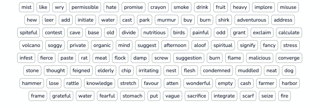 100 words from a prompt generator