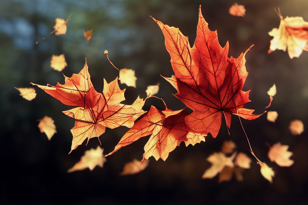 autumn leaves, digital art using AI