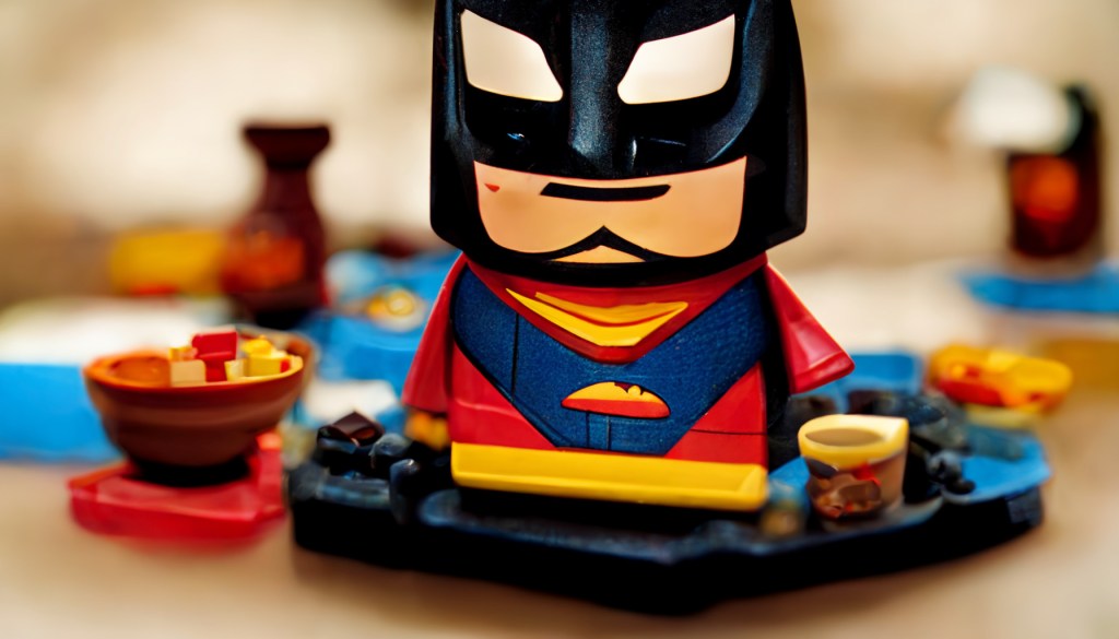 AI digital art. Lego toy character. 