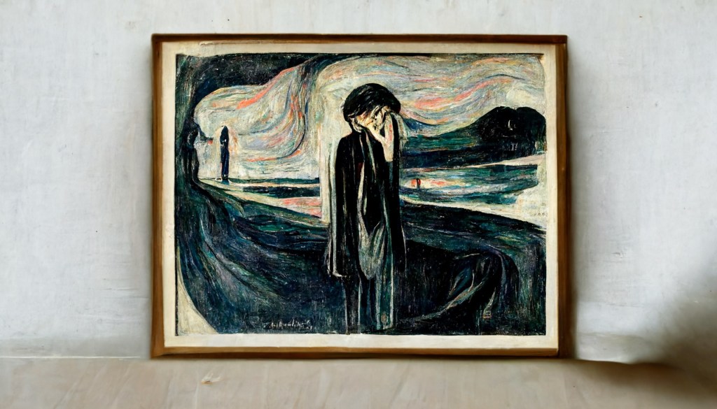 inspired AI image of Melancholy by Edvard Munch