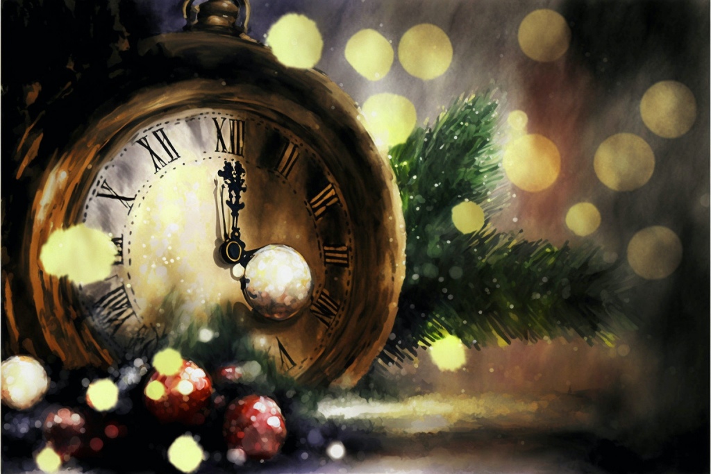 AI art: clock, post-Christmas.