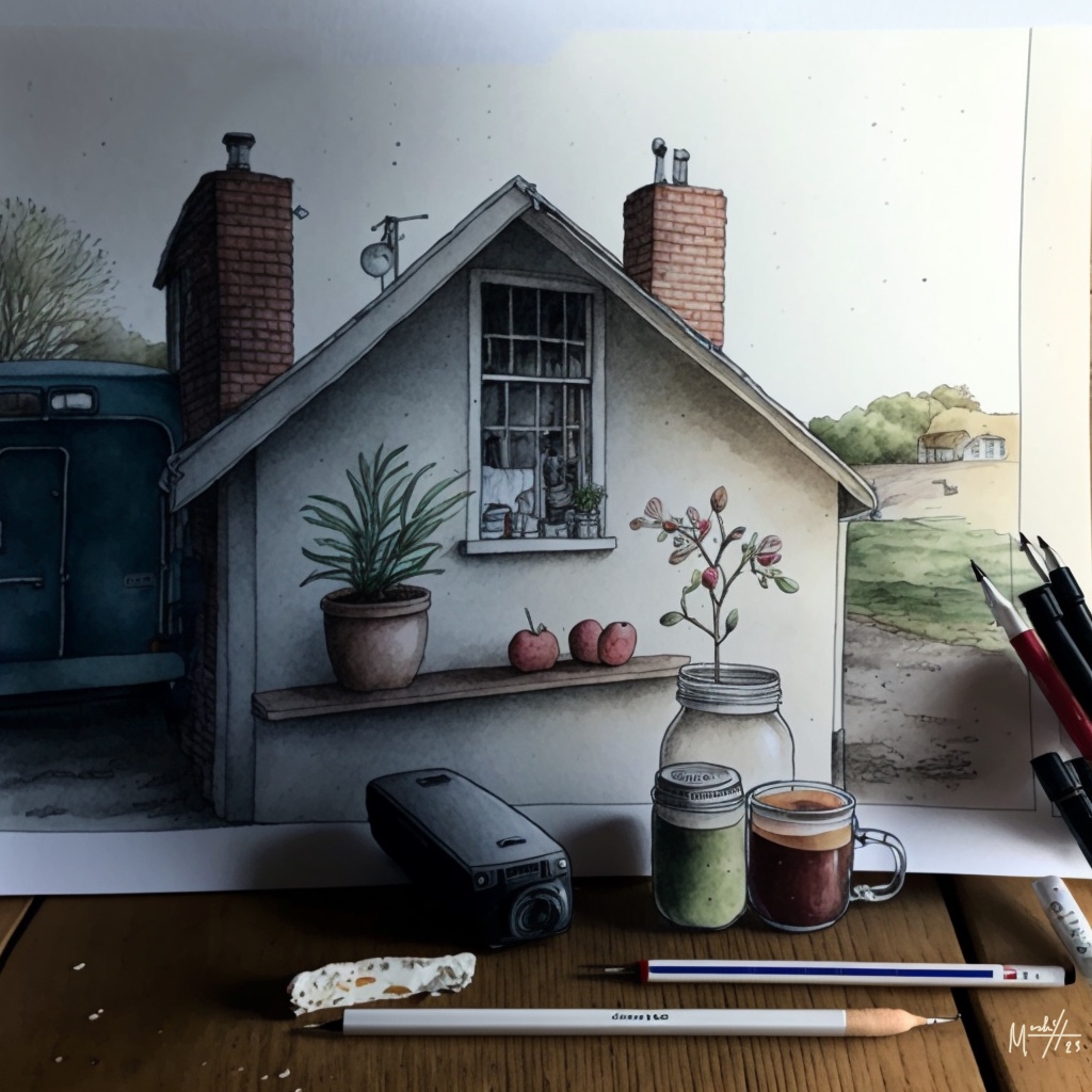 Drawing of a simple house 