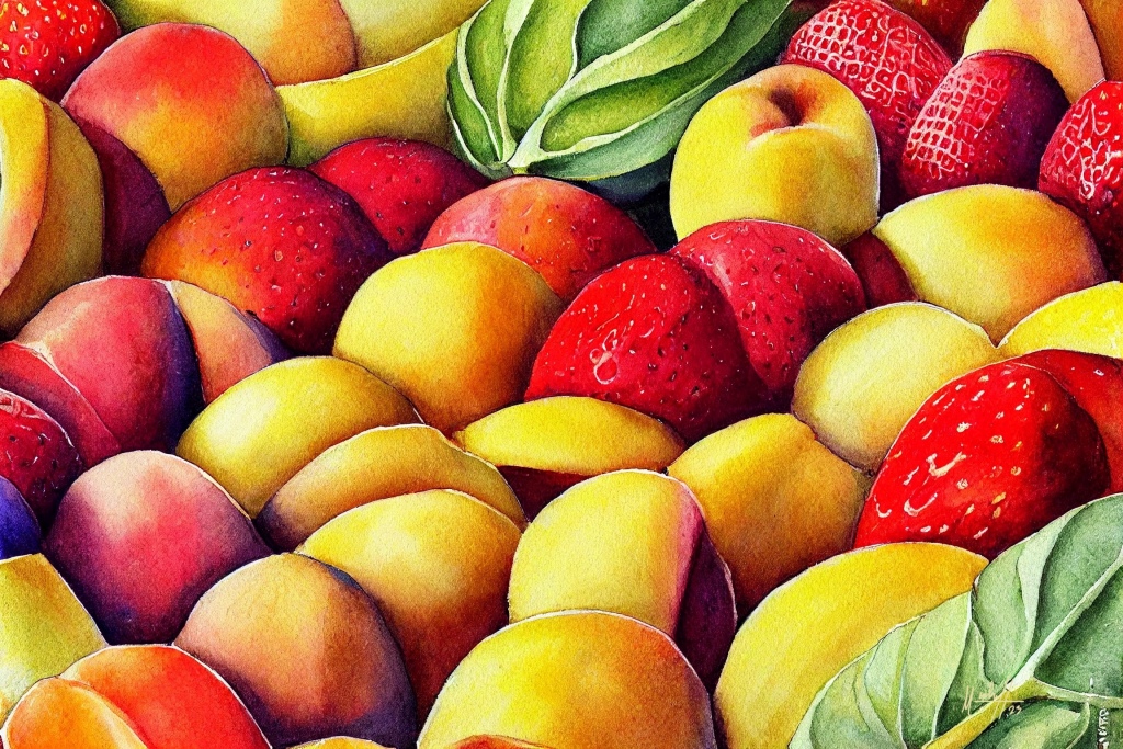 colour pencil sketch of fruit