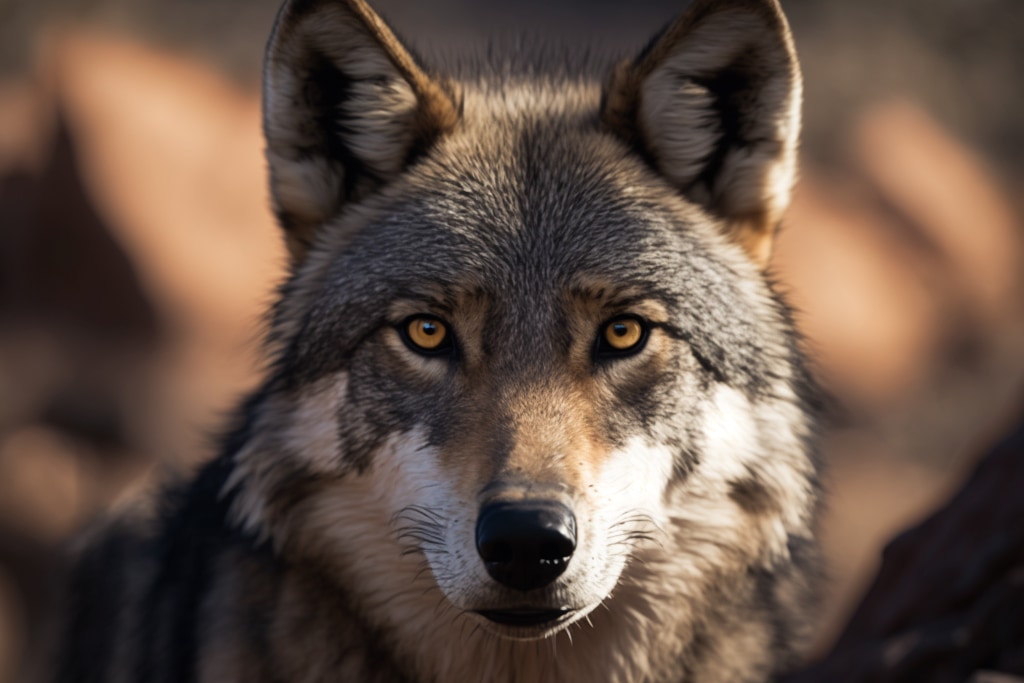 AI artwork. a close-up of a wolf