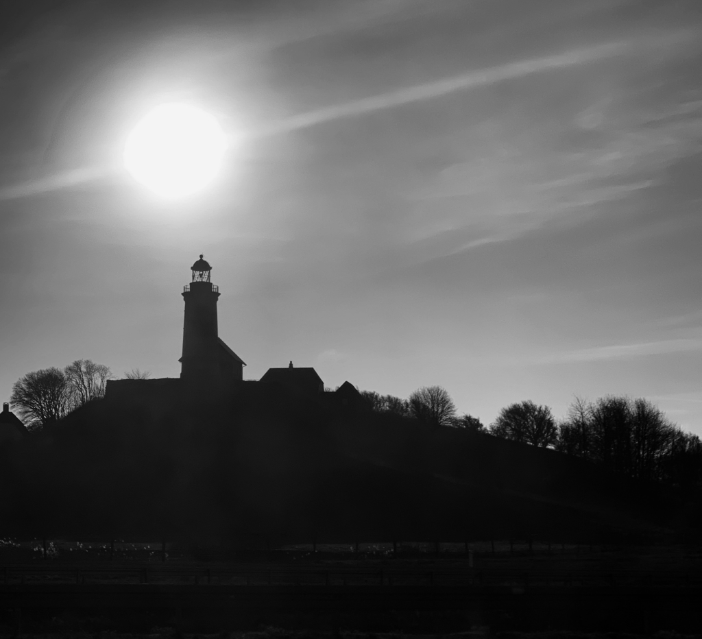 Photo taken 2018 in Denmark. A lighthouse on Sprogø, a rocky outcrop nearby Korsør Denmark. 