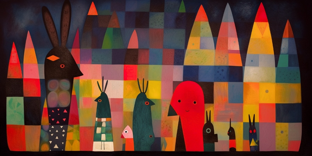 abstract images, colourful, March hares