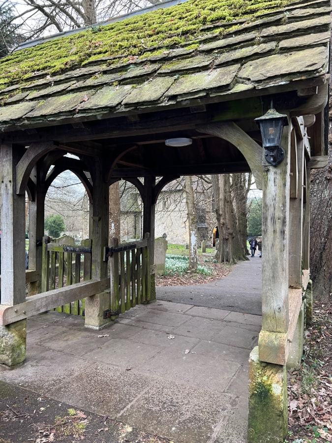 the old wooden gateway to our local church.
