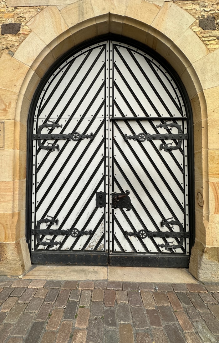 Osnabrück’s City Hall side entrance door