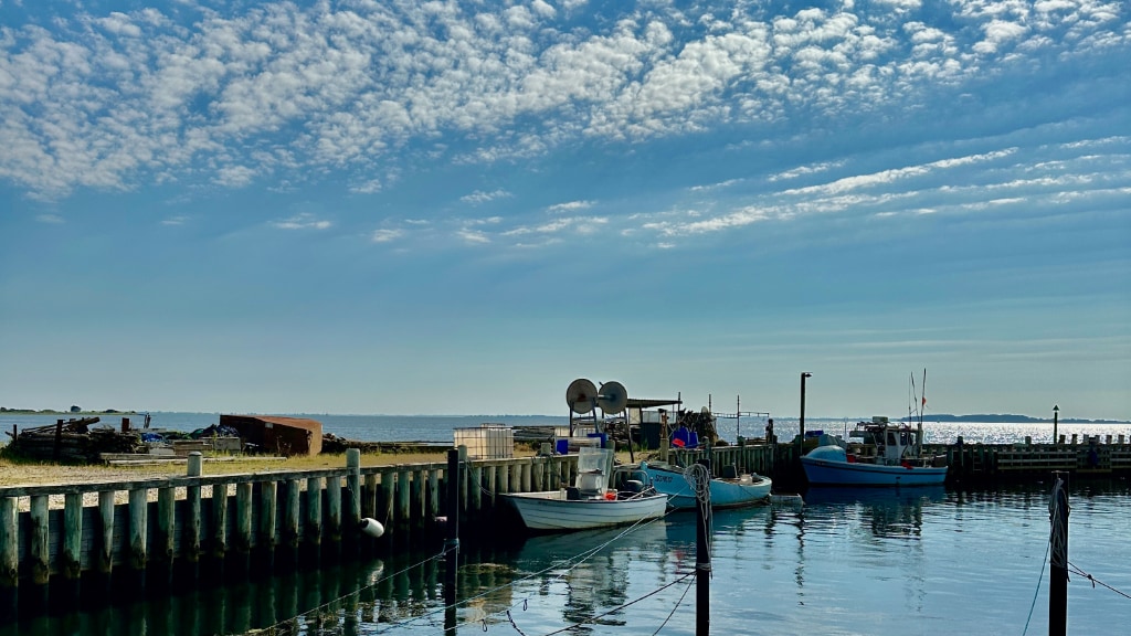 fjællebroen harbour fishing boat