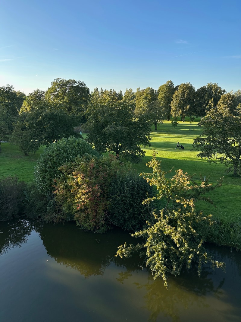 View from Hotel Schloss Wilkinghege, green parkland