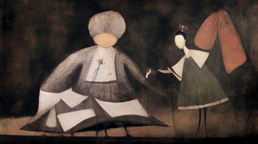 AI abstract art two human figures.