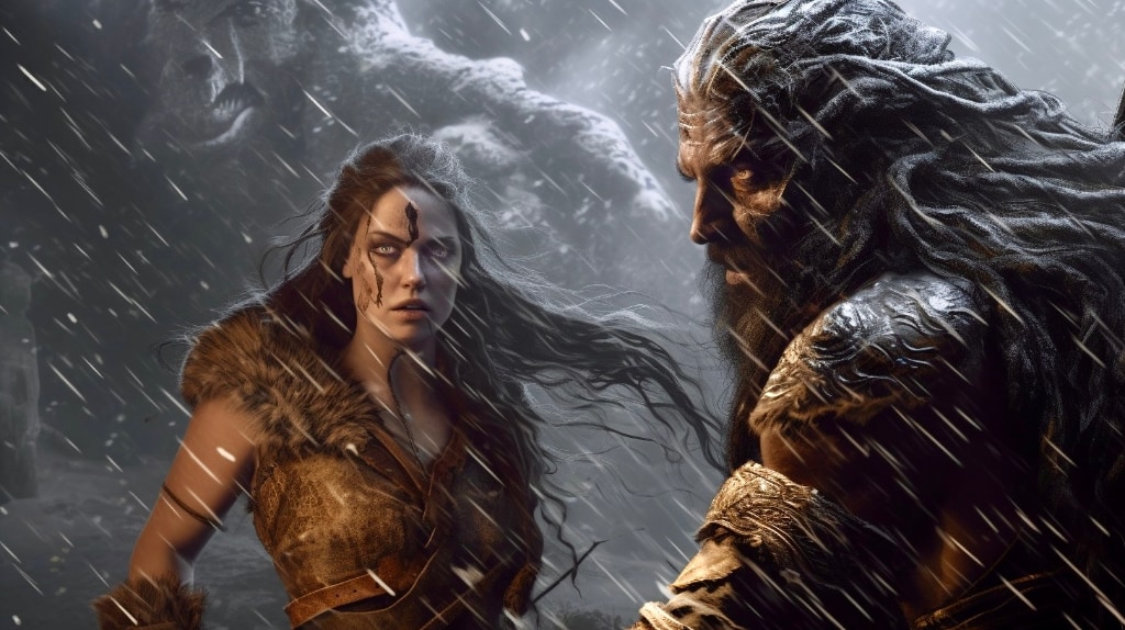 Vala and Odin face the coming of Ragnarök and the end of their world.