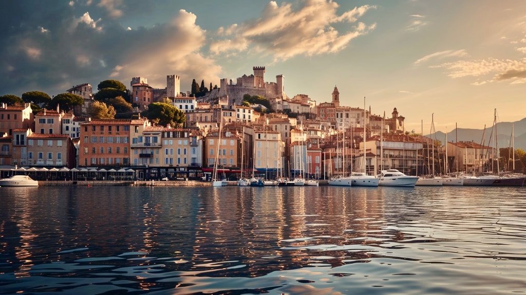 AI Midjourney: photo quality view of Cannes France.