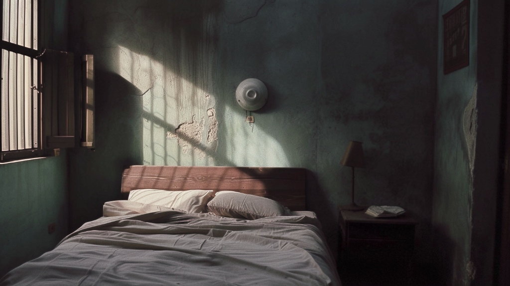 evening, a bed, rumpled, and sheets