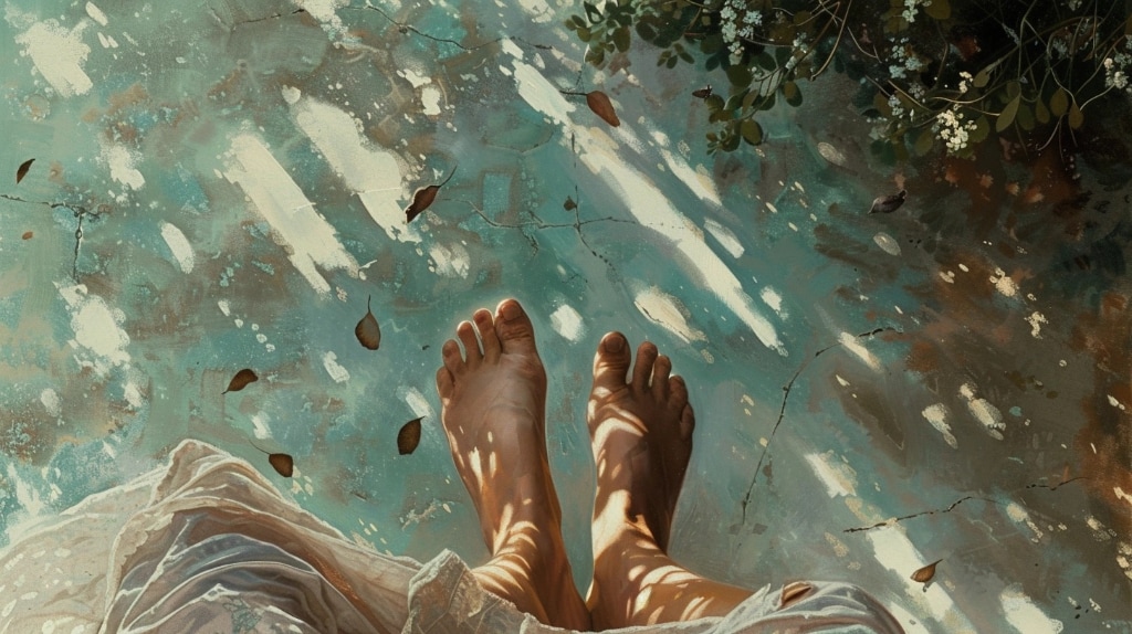 AI art: bare feet on the ground