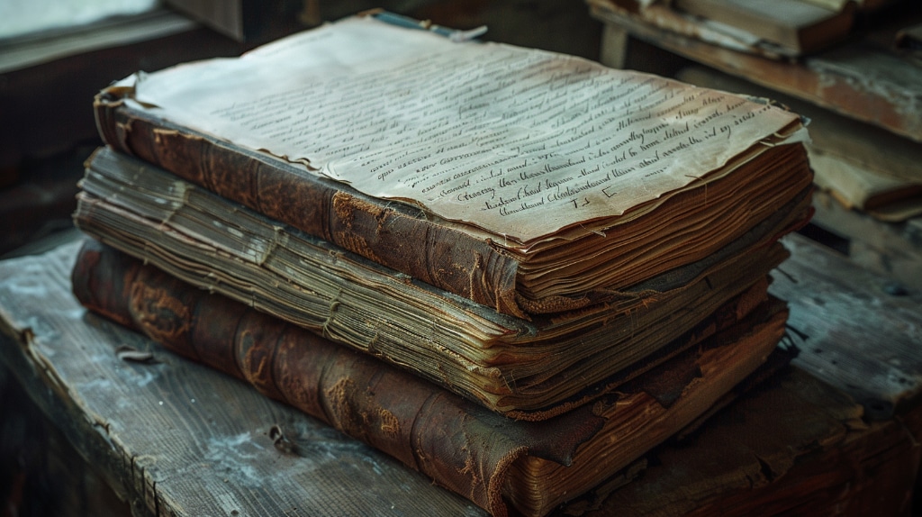 old leather bound books