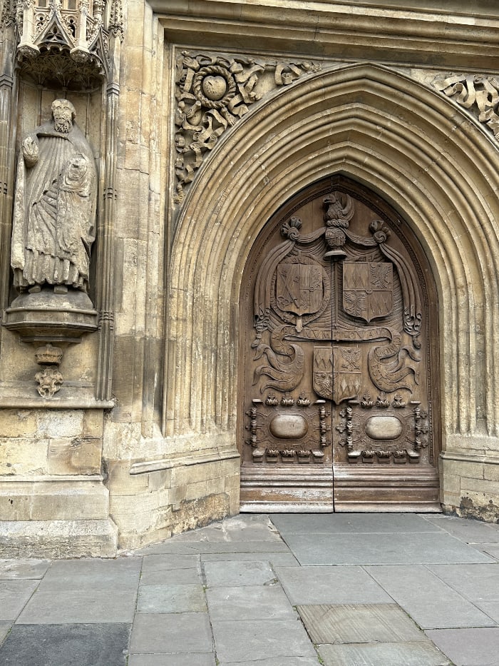 Reims (France) Cathedral front door
