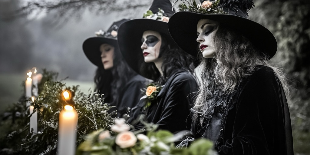 AI art: Samhain ancestors prayers funeral