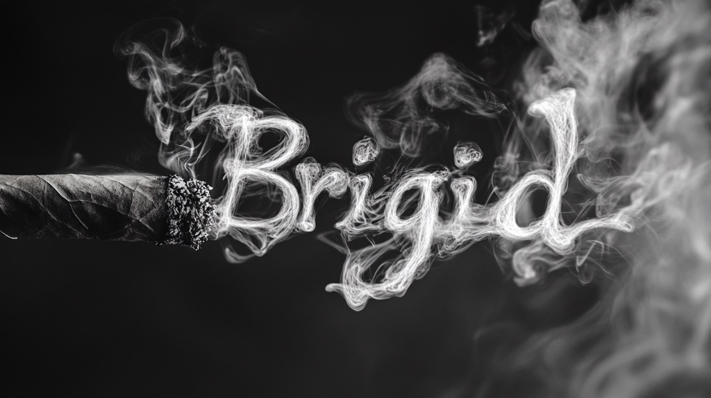ai art: the word Brigid formed in smoke