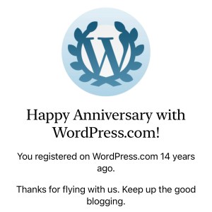 achievement from WP for 14th year on WP