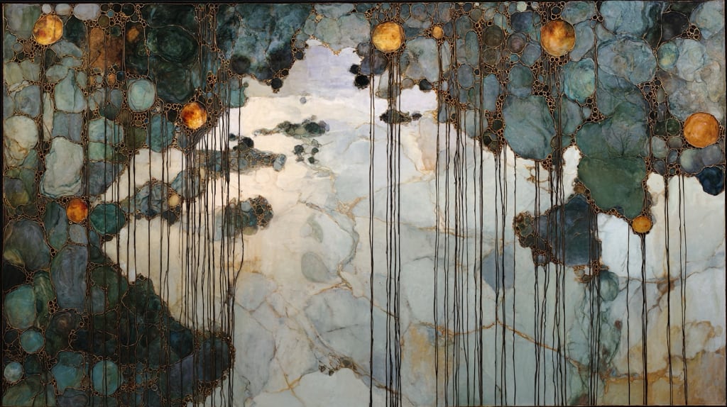 ai art: storm, rain, muddy, morning, clouds and light.