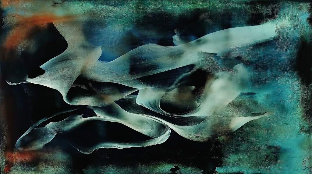 ai art abstract image blue, black, grey, white