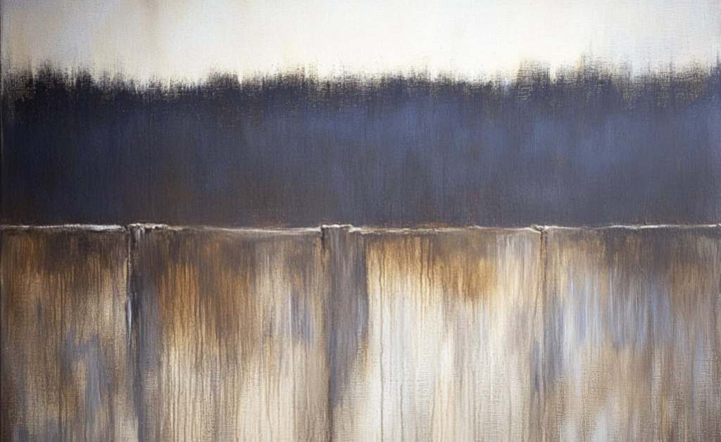 ai image: abstract painting of wooden fence and dark background