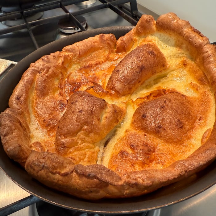 photo of a lopsided Yorkshire  pudding