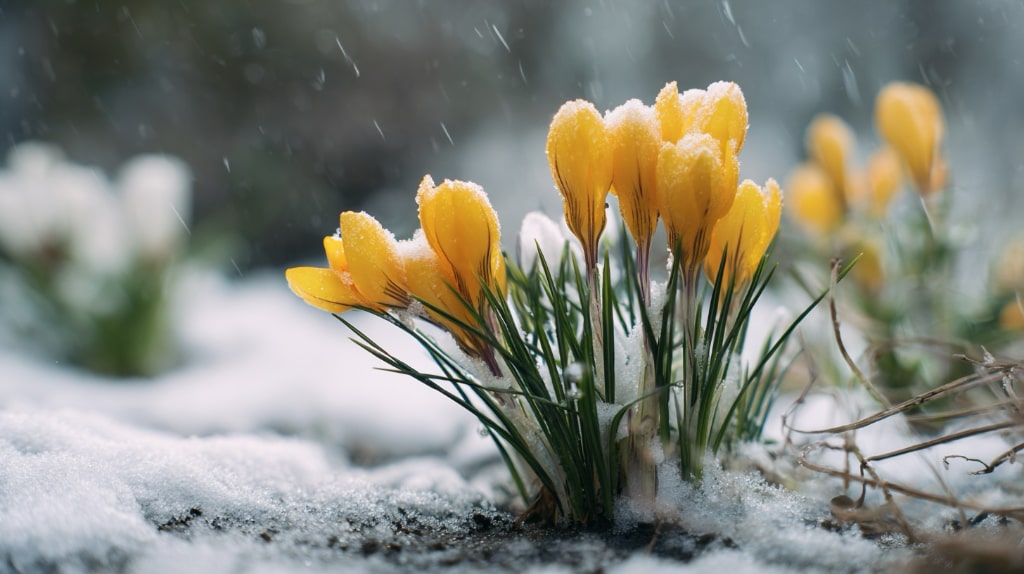 ai crocus in the snow