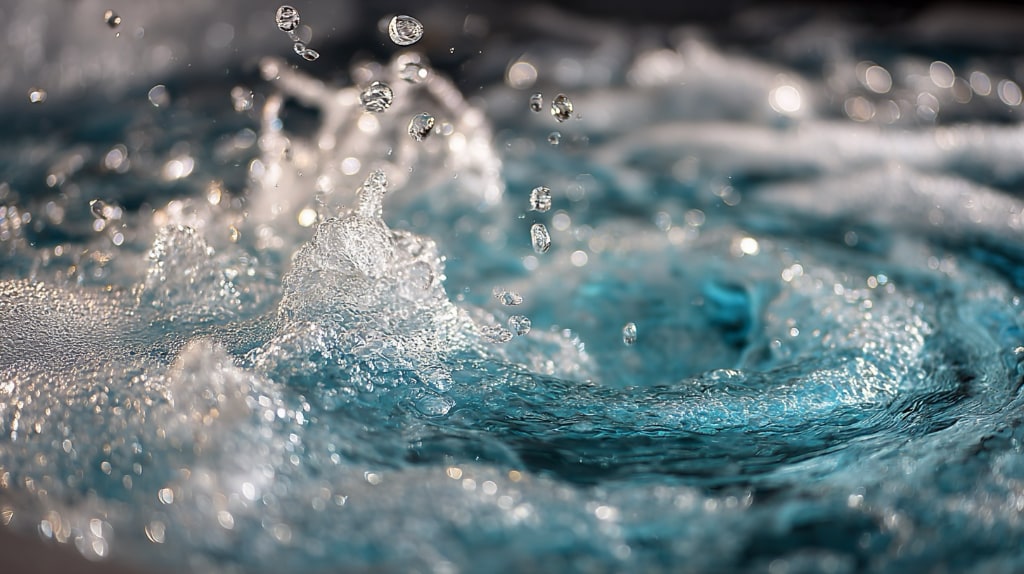 bubbles and swirling water in a jacuzzi