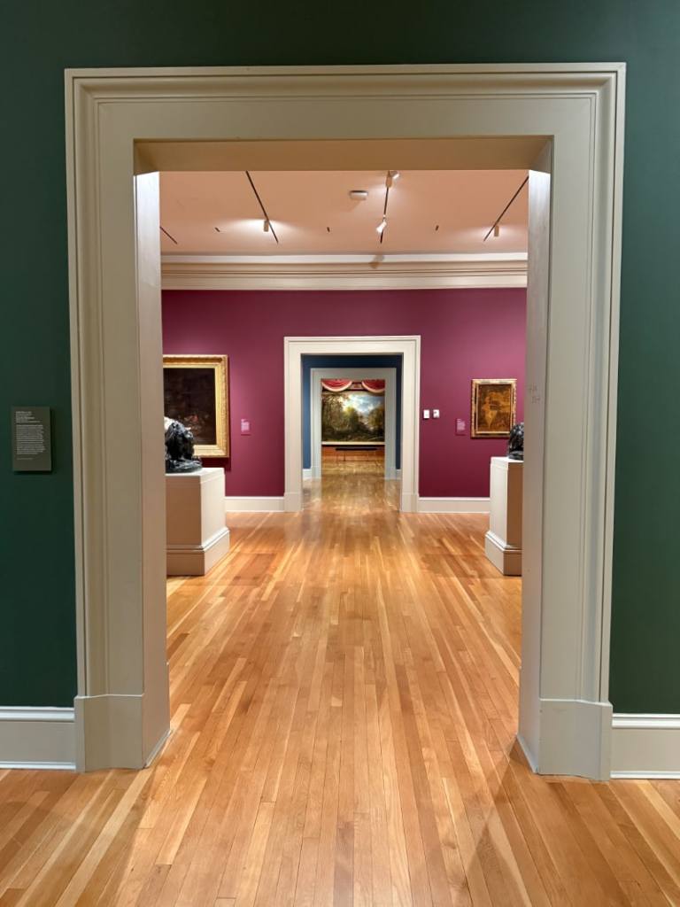 view through several doorways at a museum