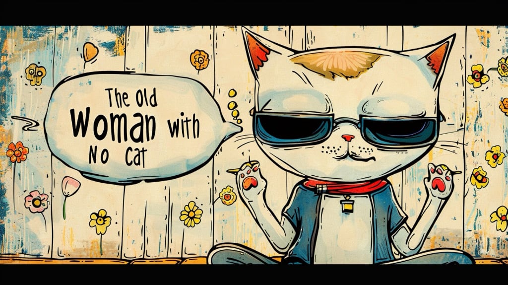 cartoon cat doing Taichi in the garden