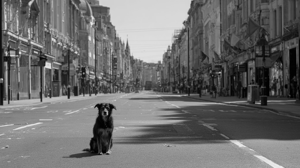 stray dog on Oxford street