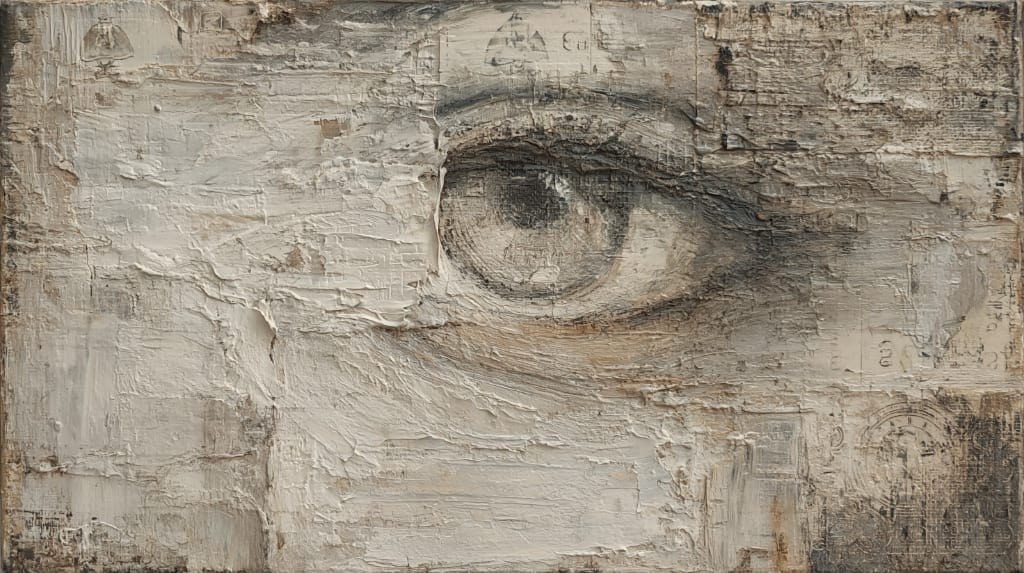 monotone painting of one ey3