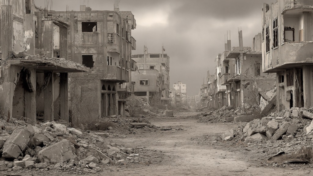 ai town destroyed by war