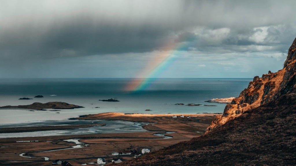 rainbow at the seashore