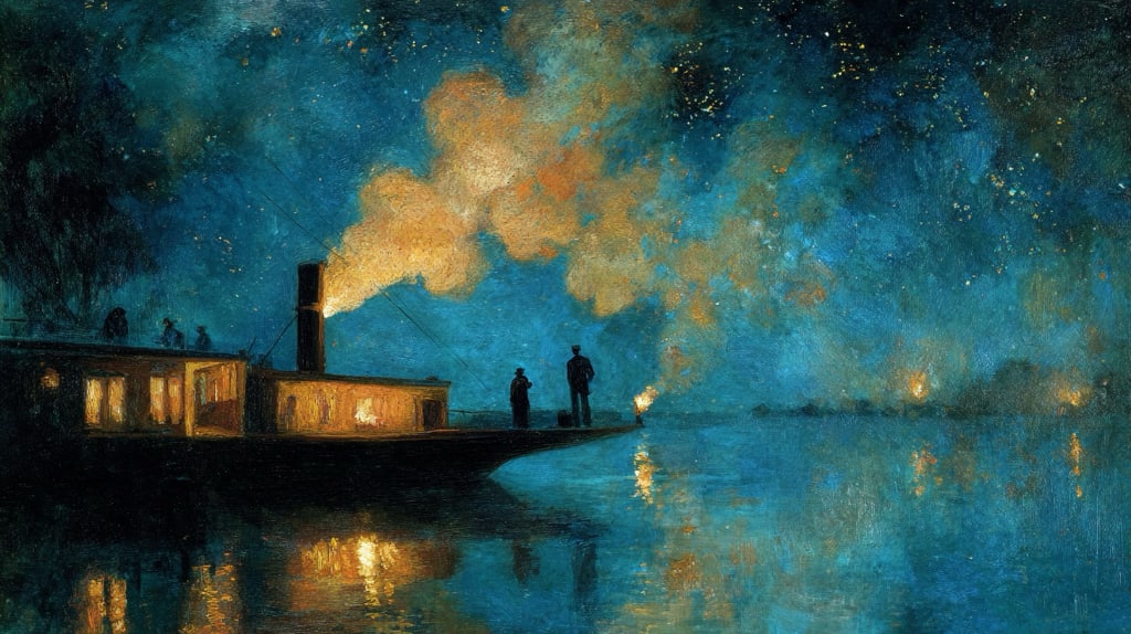 ai image paddlesteamer on the Rhone River