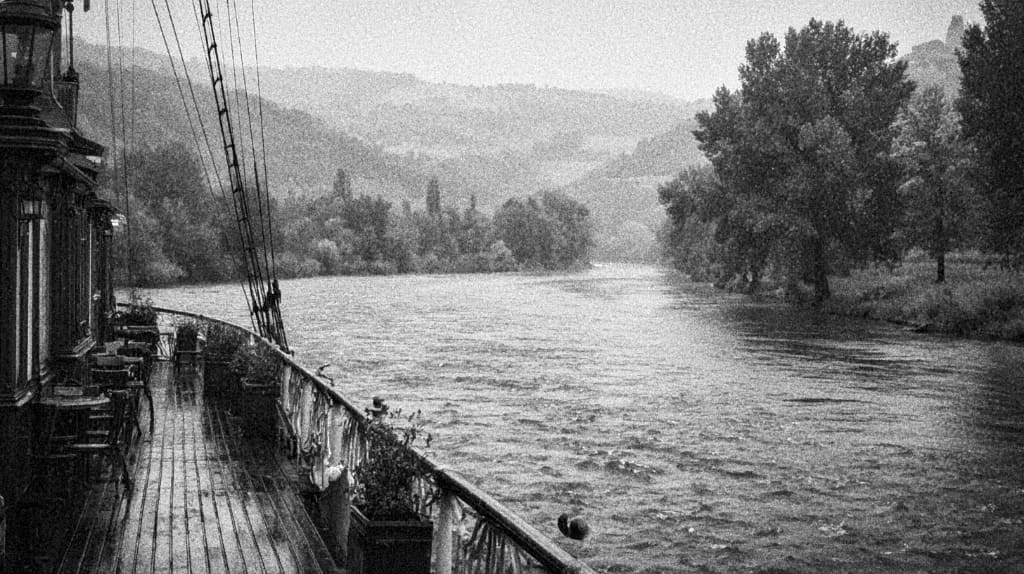 ai b/w image view of Rhone River France