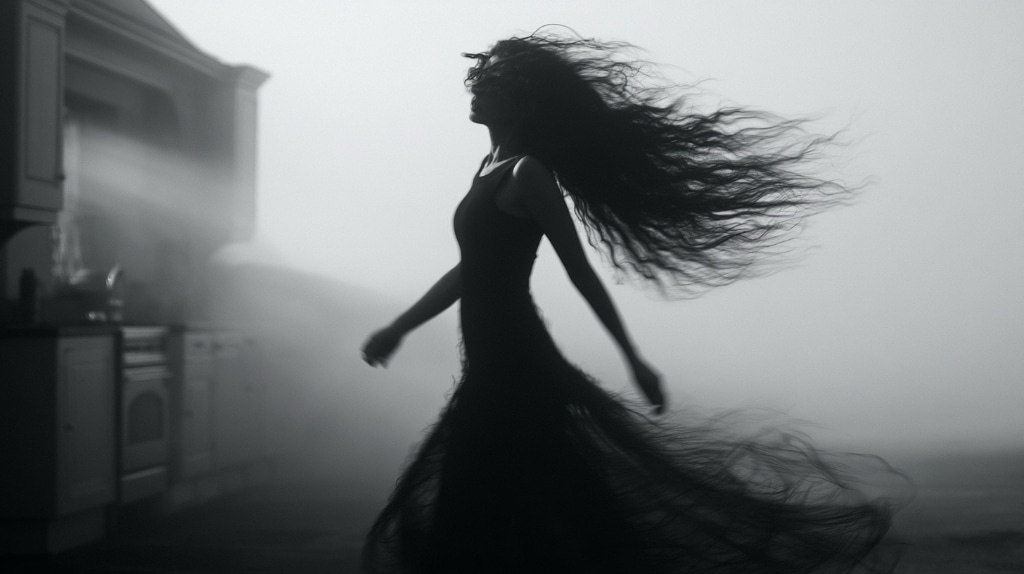 bw dancing woman