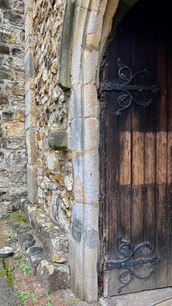 worth church door West Sussex uk